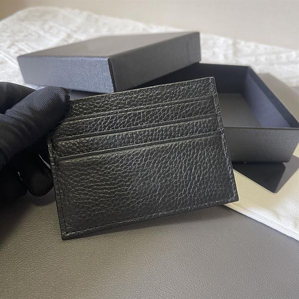 Portefeuille en cuir porte-cartes de crédit pour hommes de luxe de style allemand ID mode portefeuille de poche mince unisexe sac à poussière à fente multi-cartes hig3250