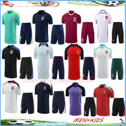 Allemagne 24/25 Brésil Tracksuit Soccer Jerseys Clônes courtes 2024 2025 Italia Angleterre Camiseta de Futbol Spain Football Shirt Maillot Kid Kit Training Costume Uniforms