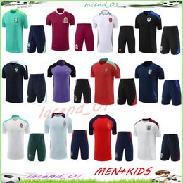 Allemagne 24/25 Italia Tracksuit Soccer Jerseys Uniform 2024 2025 Espagne Englands Camiseta de Futbol Football Shirt Short Sleeve Brazils Sportswear