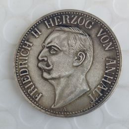 Allemagne Anhalt 3 Mark 1911 Friedrich II copie pièce de haute qualité en laiton artisanat ornements réplique pièces de monnaie accessoires de décoration de la maison290x