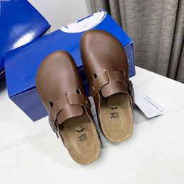 Duitsland Brand Sandalen Designer Slipperscork Flat Slipper Fashion Summer Leather Slide Favoriete strand Casual schoenen Dames Men Clogs 1152ess