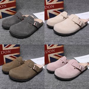 Alemania Diseñador Sandalias para mujer Zapatilla Gamuza Taupe Plantilla suave Zuecos de cuero Zapatillas Beige Rosa Negro Diapositivas para hombre Gris oscuro Blanco Oliva Hombres Mujeres Plataforma Diapositiva