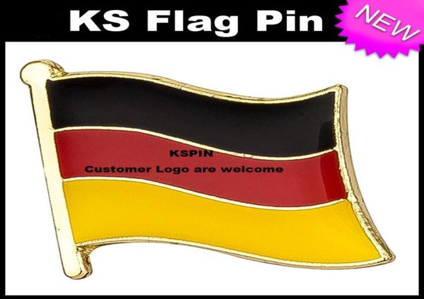 Insignia de la bandera de Alemania, Pin de bandera, 10 Uds. Por lote KS004901234563527897