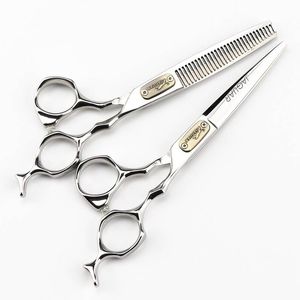 Alemania JAGUAR 6,0 pulgadas 9CR 62HRC dureza tijeras de Belleza del cabello corte/adelgazamiento con caja de regalo de plata clara