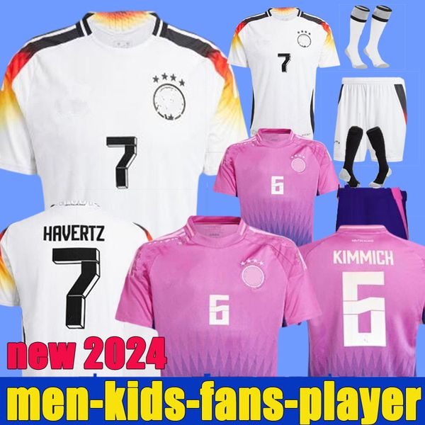 2024 2025 Alemania casa fuera de las camisetas de fútbol Havertz Kimmich 24 25 Kroos Gnabry Werner Draxler Reus Muller Gotze Gotze Men and Kits Kits Fans Versión de la Copa Europea S-4XL