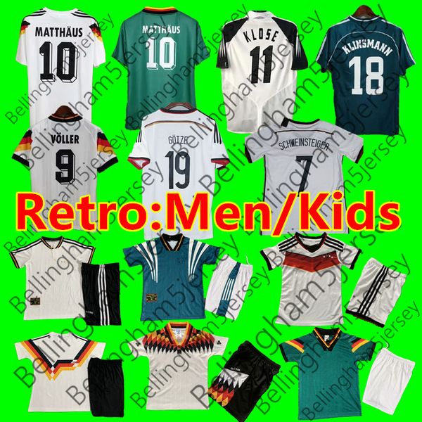 Germanys Vintage Soccer Jerseys 1990 1992 1994 1996 2006 2014 Muller Gotze Klose Football Shirt Ballack Hassler Bierhoff Klinsmann Voller Matthaus Retro Kids Kit