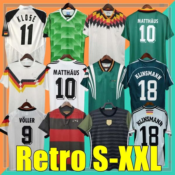 Alemania camisetas de fútbol vintage 1990 1992 1994 1998 1988 Retro Littbarski BALLACK KLINSMANN Matthias KALKBRENNER 1996 2004 14 MatthAus HAssler Bierhoff KLOSE