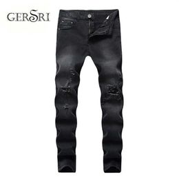 Gersri Jeans Mannen Patchwork Destry Merk Comfortabele Cropped Broek Man Cowboys Demin Broek Mannelijke Drop X0621203R