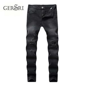 Gersri Jeans Men Patchwork Destry Brand confortable Pantalon cropped Man Cowboys Demin Pants Male Drop X0621260U