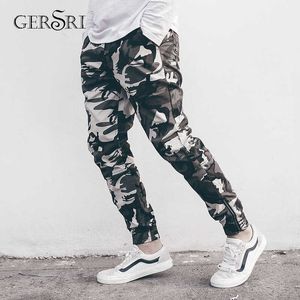 Gersri Hommes Camouflage Pocket Salopette Casual Poche Sport Travail Casual Pantalon Pantalon Coton Marque Travail Militaire Pantalon Armée Vert X0621