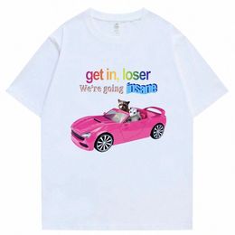 Get In Loser We're Going Insane Funny T-shirt Animal Racco Possum Meme Manches courtes Hommes Femmes T-shirts Fi Cott T-shirt q8ze #