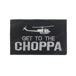 Ga naar de choppa borduurwerkpatch militaire patches tactische gevechts embleem applique vliegtuig geborduurde badges drop -schip