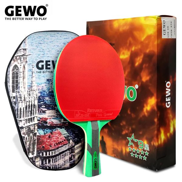 Gewo Professional Table Tennis Racket 9 Star Ping pong Pong Bat Al Carbon Alemania Brand 240419