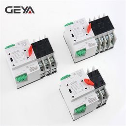 GEYA Din Rail 110V 220V PC Interruptor de transferencia automática 63A 100A Interruptor de transferencia de energía doméstica 50/60Hz T200605