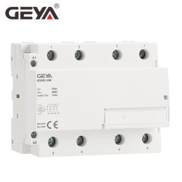 Geya Gyhc 4pole 100A AC 220V 230V 50 / 60Hz DIN RAIL MOADNIQUE AC MODULAR CONTRACTOR CONTRUTER CONTRUTER HOME HOTEL USE