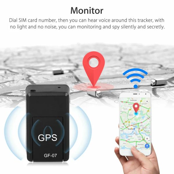 GF-07 GPS Tracker Car Rastreando en tiempo real Vehículo antirrobo mascotas Niños Mini Localizador Sim Posicionador de mensajes SIM