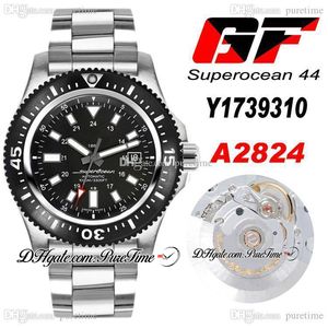 GF 44mm Special Y1739310 ETA A2824 Automatische Herenhorloge Black Dial White Markers Roestvrijstalen Armband Beste Editie PTBL Puretime A08C3
