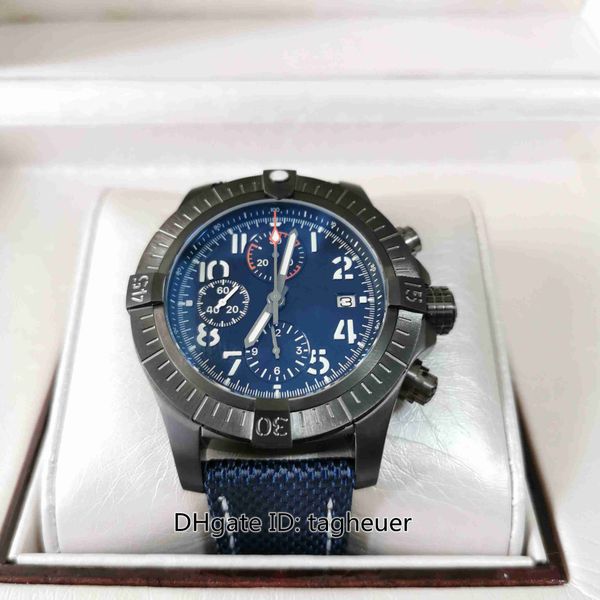 GF Factory Reloj para hombre Súper calidad 43 mm x 16,5 mm Super Avenger Caja de PVD negro Cronógrafo Relojes de diseño CAL.13 Movimiento Mecánico Relojes de pulsera automáticos para hombres