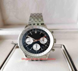 GF Maker Mens Watch Super Quality 43mm Navitimer BB01 B01 Black Dial Chronograph Working Workes CAL01 7750 BEWEGING MECHANISCH A6168653