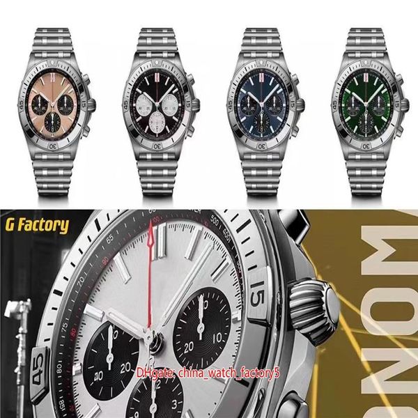 GF Maker Nuevo producto Reloj de súper calidad 42 mm Chronomat 904 Cronógrafo de acero Workin Asia 7750 Movimiento Mecánico Automático para hombre 193f