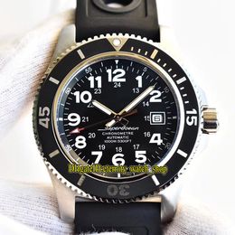 V2 Upgraded Versie GF II A17365C9 BD67 225S A18S.1 ETA A2824 Automatische zwarte wijzerplaat Herenhorloge Eenrichtingsweergave Roterende Bezel Rubber Sporthorloges