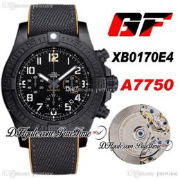 GF XB0170E4 ETA A7750 Cronógrafo automático Volcano Special Polymer Reloj para hombre PVD Dial negro Cuero de nylon PTBL Super Edition Pur279Y