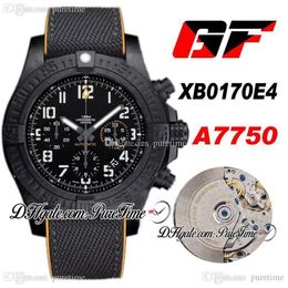 GF XB0170E4 ETA A7750 Cronógrafo automático Volcano Special Polymer Reloj para hombre PVD Esfera negra Cuero de nylon PTBL Super Edition Pur204V