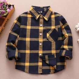 GFMY Boys Shirts For Girls British Plaid Child Shirts Kids School Blouse Blouse Red Tops Vêtements Enfants Enfants Plaid 12 ans 240326