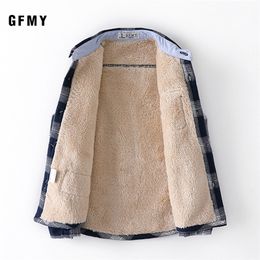 GFMY Winter 100% coton manches longues mode plus velours plaid garçons chemise 3T-12T décontracté grand enfant vêtements peuvent être un manteau 210306
