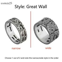 GG Ring Titanium Steel Silver Love Rings Diseñador de joyas de lujo para hombres y mujeres Spirit Heart Rings Party Confession Weddin 7895