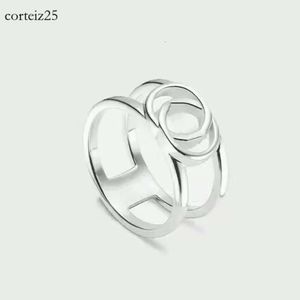 GG Ring Titanium Steel Silver Love Rings Diseñador de joyas de lujo para hombres y mujeres Spirit Heart Rings Party Engagement Confession Weddin 8793