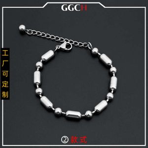 GGCH roestvrije ronde kraal titanium staal heren modieuze accessoire armband, nieuw model