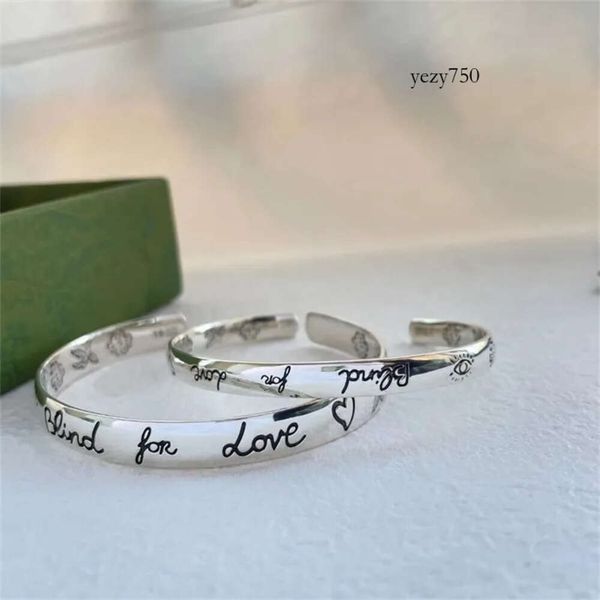 gglies gcliness Coeur Motif Designer Bracelet Hommes Gem Vert Passepoil Rayure Oiseau Double Lettres Amour Bracelet Fleur Lettre Émail Femmes Plaqué Argent Bracelet