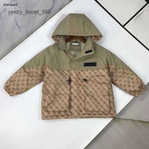 Gglies – vestes de luxe pour bébé, design d'épissure, manteau à capuche pour enfant, taille 100 à 160, haute qualité, impression de lettres en grille, vêtements d'extérieur pour enfants, Oct25