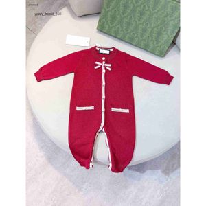 gglies Luxe kinder jumpsuits Single Breasted pasgeboren babykleding Maat 59-90 Schattig Vlinderhals Festival breien baby bodysuit Dec05