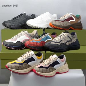 Gglies Rhyton Sneaker Designer Chaussures Hommes Chaussures décontractées Platforms Sneakers Femme Rhyton Shoe Vintage Chaussures Trainers Strawberry Mouse Bouth Rubber