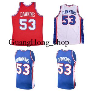 GH 1976-77 DARRYL DAWKINS 76ERSS Basketballersey Philadelphias Mitch en Ness throwback jerseys Blue Red White Size S-XXXL