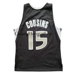 GH 2011-2012 #15 Demarcus Cousins King basketbalshirt Sacramentos Mitch en Ness Throwback zwart maat S-XXXL