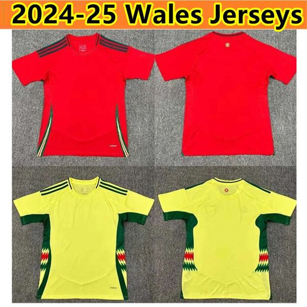 GH 2024 Gales Jerseys James Bale 24 25 Camisetas de fútbol galés Johnson N.Williams Rodon T.Roberts Cabango Levitt Moore Thomas Men Kids Kit Jersey