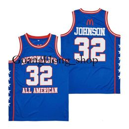 GH 32 JOHNSON MCDONALDS Maillot de basket-ball américain Bleu Taille S-XXL