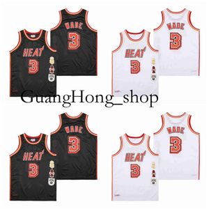 GH Dwyane Wade Heats L3GACY basketbalshirt Miamis Mitch en Ness Throwback zwart wit maat S-XXL