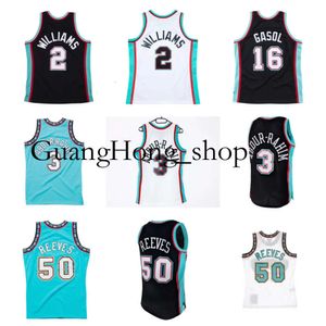GH Grizzlie Jason Williams Basketball Jersey Vancouver Mike Bibby Mitch et Ness Shareef Abdur-Rahim Pau Gaso Bryant Reeves Throwback Green