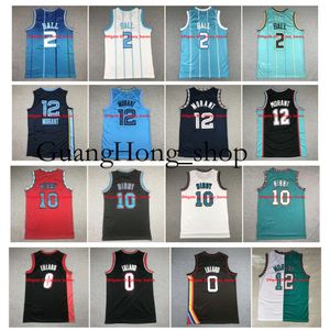 GH Ja Morant Basketball Jersey Lamelo Ball Mike 10 Bibby Hornet Damian 0 Lillard Memphi Grizzlie Vert Blanc Bleu Taille S-XXL