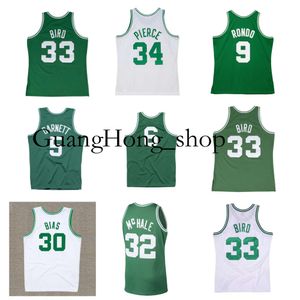 GH Kevin Mchale Ron Rondo Celtices basketbalshirt Bostons BILL 6 RUSSELL LARRY 33 BIRD Dennis Johnson LEN BIAS Mitch en Ness Throwback