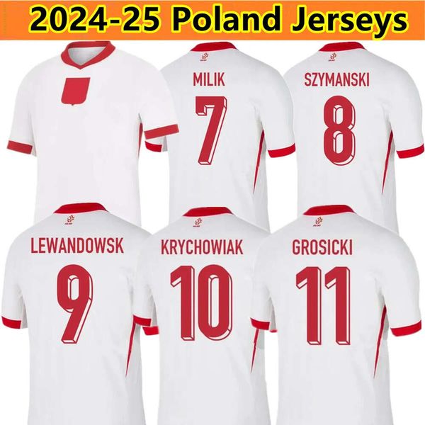 GH Kids Poland Jerseys de football Lewandowski Home Away 2024 Euro Cup Polska Team National Team Milik Piszczek Piatek Grosicki Krychowiak Zielinski Football Shirt Kit Kit