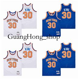 GH Knick Bernard King Basketball Jersey Nouveau Top Qualité York Mitch Ness Blanc Bleu Taille S-XXL