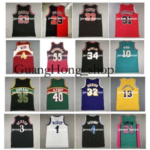 GH Michael Jor Dan Scottie Pippen Maillots de basket-ball Dennis Rodman Tracy Mcgrady Penny Hardaway Grant Hill Mike Bibby Dirk Nowitzki Allen