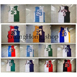 GH Split Two Retro Ed basketbalshirt Allen Iverson Vince Carter Ja Morant Stephen Curry LARRY 33 BIRD 23 Michael Jor Dan 24 Brayant Tracy