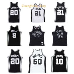 Gh Tim Duncan Spur Basketball Jersey San Tony Parker Antonio David Robinson George Gervin Dennis Rodman Manu Ginobili Mitch y Ness RARE