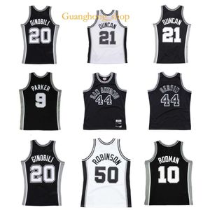 GH Tim Duncan Spur Basketball Jersey San Tony Parker Antonio David Robinson George Gervin Dennis Rodman Manu Ginobili Mitch en Ness Rare